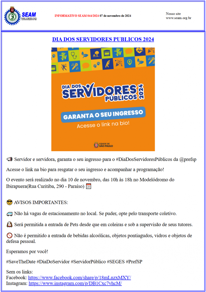 044 – DIA DOS SERVIDORES PUBLICOS 2024